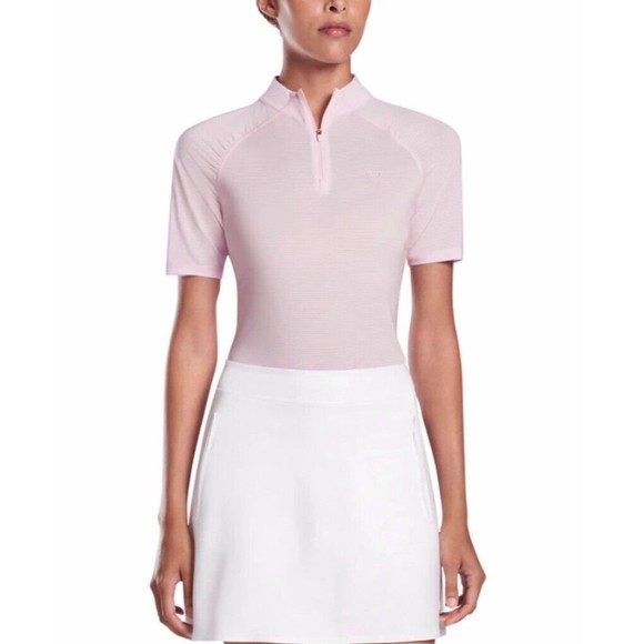 G/FORE | Tops | Gfore Womens Textured Stripe Quarter Zip Top Blushsnow ...